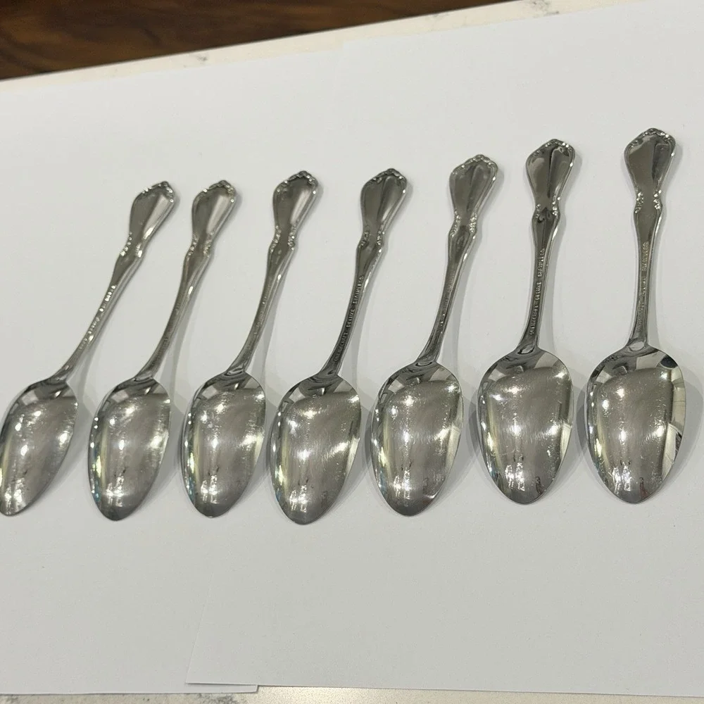 Oneidacraft Deluxe Chateau Teaspoons Set of 7 Stainless Steel 6 1/8